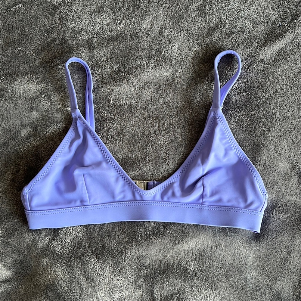 White Fox Lilac Bikini Top